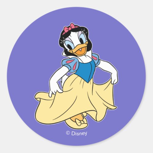 Daisy Duck Dressed up as Snow White Classic Round Sticker