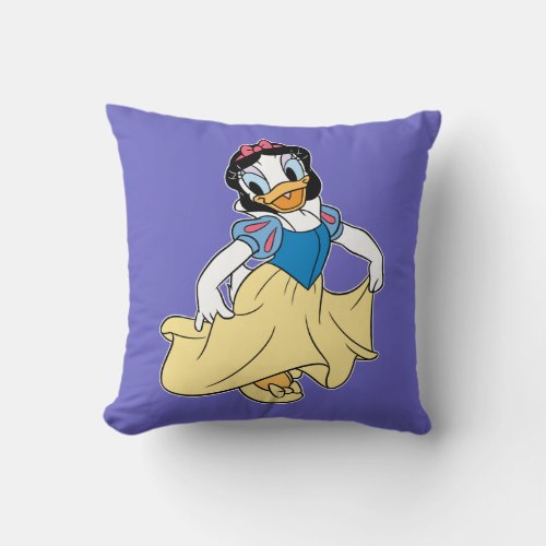 Daisy Duck Dressed up as Snow White Throw Pillow