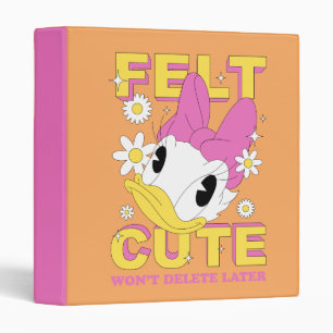 Daisy Duck "Felt Cute" Retro Floral Graphic 3 Ring Binder
