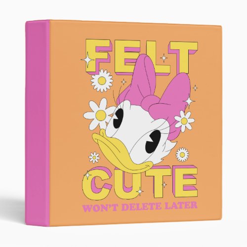 Daisy Duck "Felt Cute" Retro Floral Graphic 3 Ring Binder