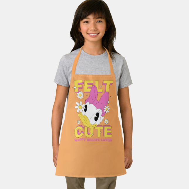 Daisy Duck "Felt Cute" Retro Floral Graphic Apron (Insitu)