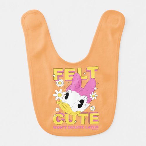 Daisy Duck "Felt Cute" Retro Floral Graphic Baby Bib
