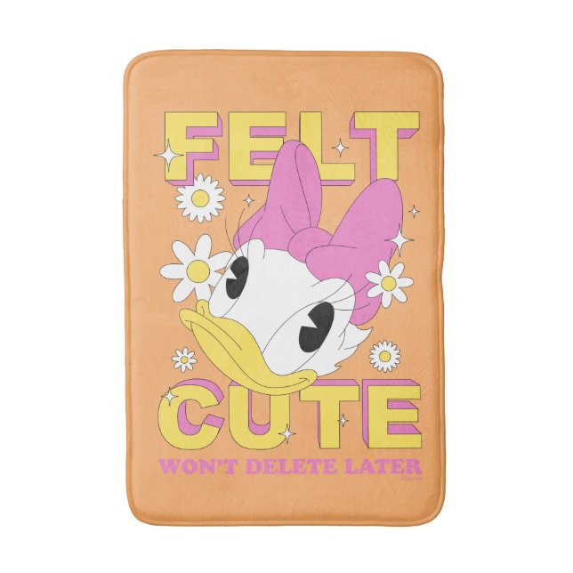 Daisy Duck "Felt Cute" Retro Floral Graphic Bath Mat (Front Vertical)