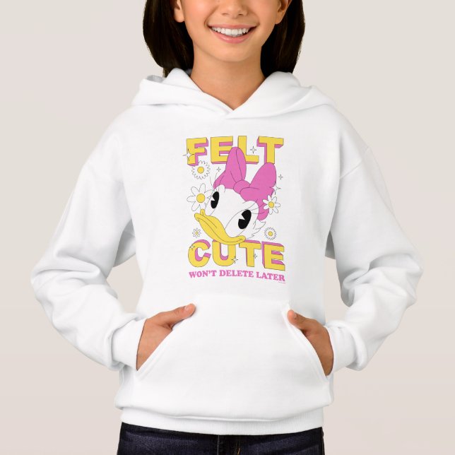 Daisy Duck "Felt Cute" Retro Floral Graphic Hoodie (Front)