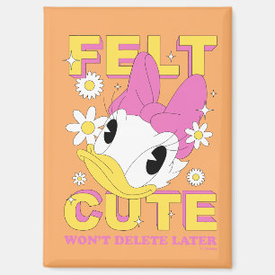 Daisy Duck "Felt Cute" Retro Floral Graphic Magnet