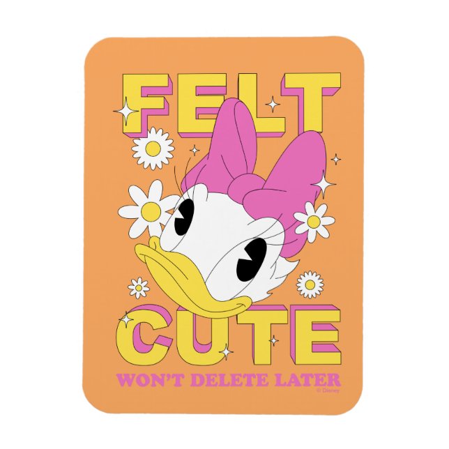 Daisy Duck "Felt Cute" Retro Floral Graphic Magnet (Vertical)