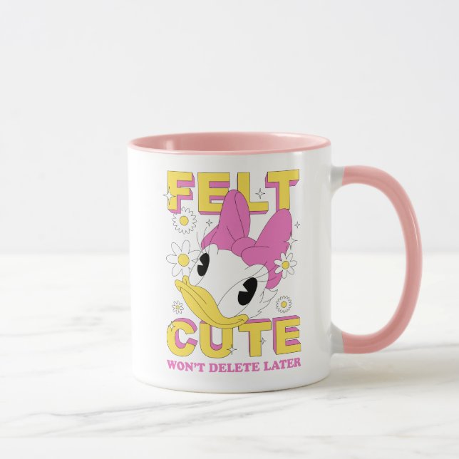 Daisy Duck "Felt Cute" Retro Floral Graphic Mug (Right)