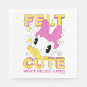 Daisy Duck "Felt Cute" Retro Floral Graphic Napkins