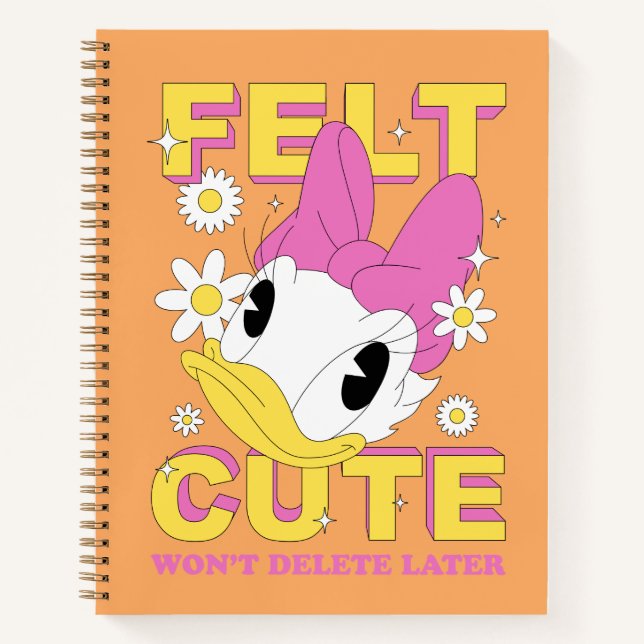 Daisy Duck "Felt Cute" Retro Floral Graphic Notebook (Front)