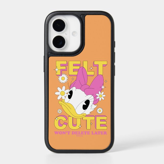 Daisy Duck "Felt Cute" Retro Floral Graphic Otterbox iPhone Case (Back)