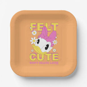 Daisy Duck "Felt Cute" Retro Floral Graphic Paper Plates