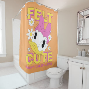 Daisy Duck "Felt Cute" Retro Floral Graphic Shower Curtain