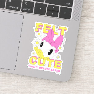 Daisy Duck "Felt Cute" Retro Floral Graphic Sticker