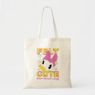 Daisy Duck "Felt Cute" Retro Floral Graphic Tote Bag