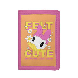 Daisy Duck "Felt Cute" Retro Floral Graphic Tri-fold Wallet