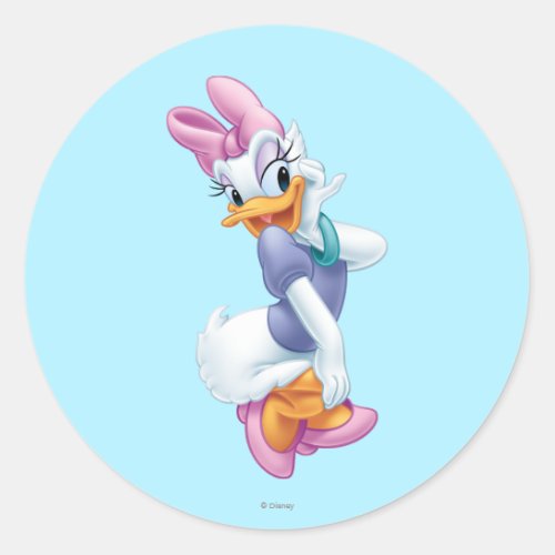 Daisy Duck  Flirting Classic Round Sticker