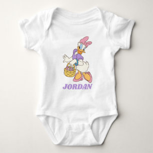 Daisy Duck Holding Basket of Easter Eggs Baby Bodysuit