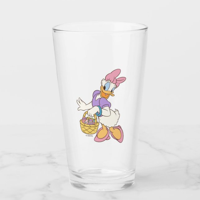 Daisy Duck Holding Basket of Easter Eggs Glass (Front)