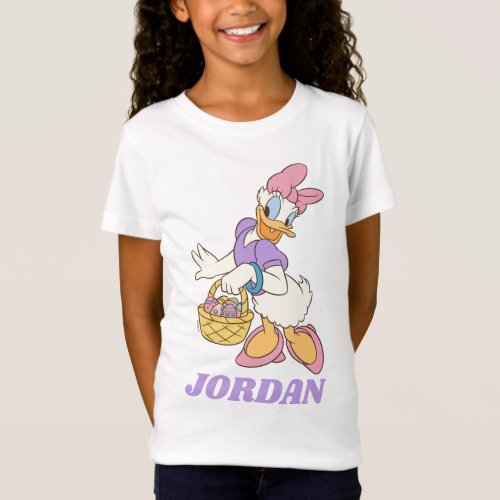 Daisy Duck Holding Basket of Easter Eggs T_Shirt