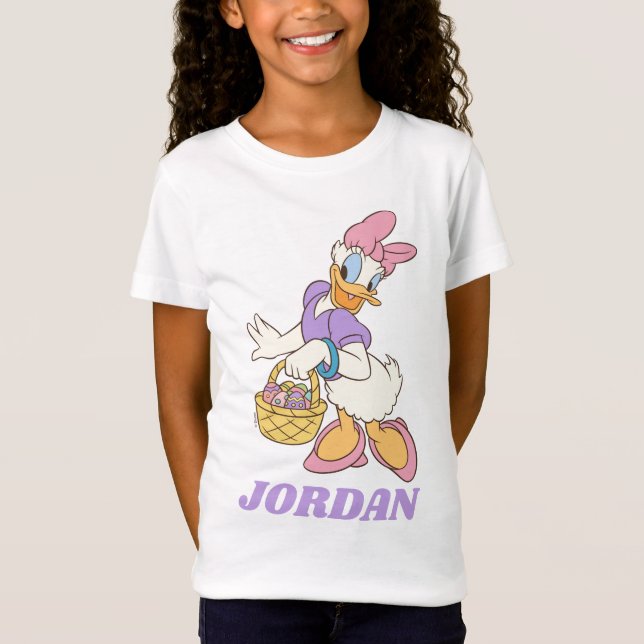 Daisy Duck Holding Basket of Easter Eggs T-Shirt (Front)
