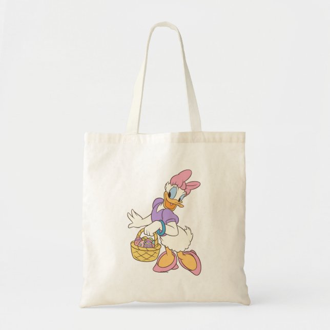 Daisy Duck Holding Basket of Easter Eggs Tote Bag (Front)