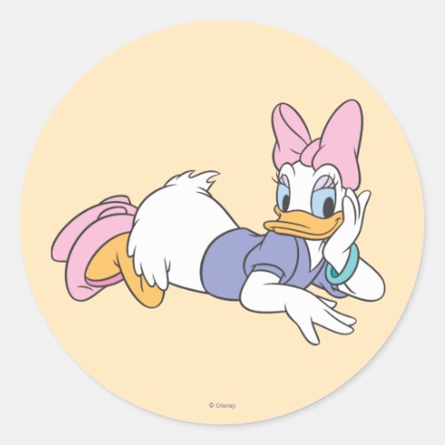 Daisy Duck  Laying Down Classic Round Sticker