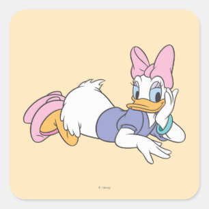 Daisy Duck Laying Down Square Sticker