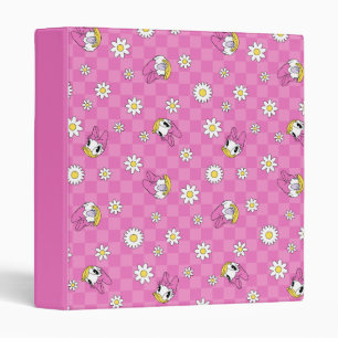 Daisy Duck Pink Checker Floral Pattern 3 Ring Binder