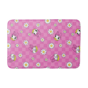 Daisy Duck Pink Checker Floral Pattern Bath Mat