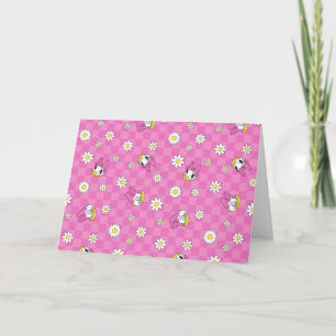 Daisy Duck Pink Checker Floral Pattern Card