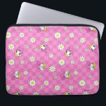 Daisy Duck Pink Checker Floral Pattern Laptop Sleeve<br><div class="desc">Elevate your accessories with this vibrant and trend-forward Daisy floral pattern! Combining a subtle pink-on-pink checkerboard background with a playful scatter of cheerful Daisy Duck character portraits and blooming white daisies, this design offers a high-energy, boutique aesthetic. The mix of various character expressions and different-sized floral accents creates a dynamic...</div>