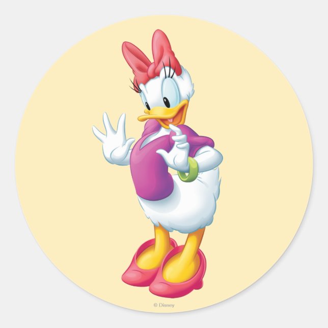 Daisy Duck | Surprised Classic Round Sticker (Front)