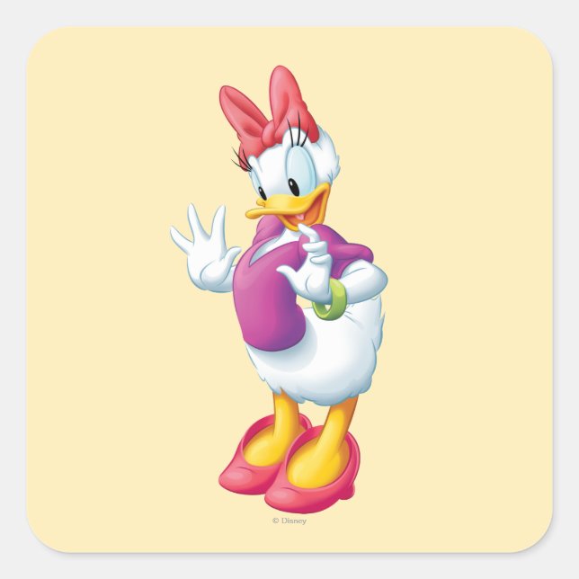 Daisy Duck | Surprised Square Sticker (Front)
