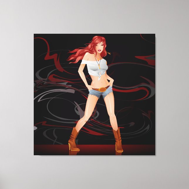Daisy Dukes Model Wrapped Canvas Print (Front)