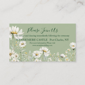 Daisy Earthy Sage & Botanical Greenery Wedding  Enclosure Card