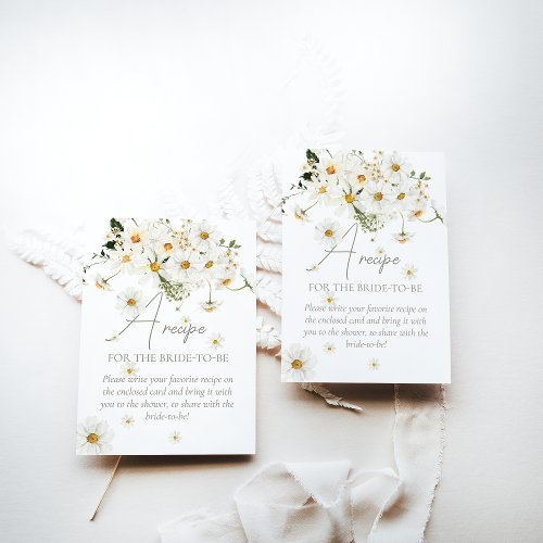 Daisy Elegant Wildflower Bridal Shower Recipe Enclosure Card