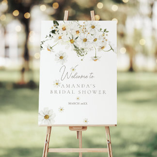Daisy Elegant Wildflower Modern Bridal Shower Foam Board
