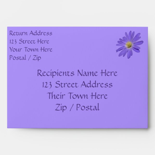Daisy Envelopes Custom Purple Daisies Envelopes (Front)