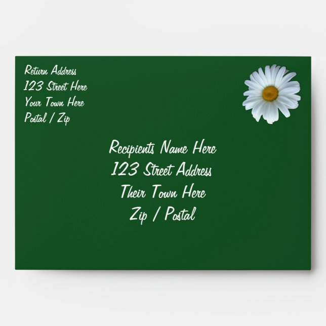 Daisy Envelopes Personalize Daisies Envelopes (Front)