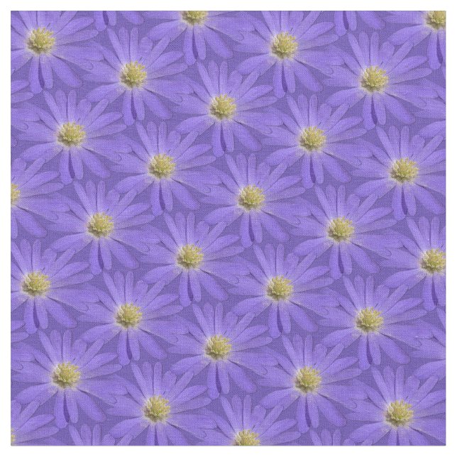 Daisy Fabric Purple Daisy Fabric Cotton or Poly (Close Up)