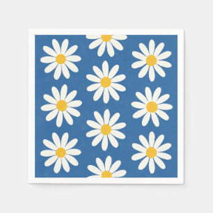 Daisy Field in Blue Napkins