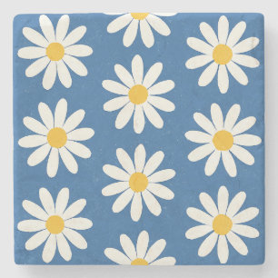 Daisy Field in Blue Stone Coaster
