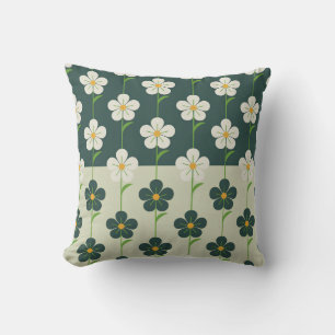 Daisy Field Pattern Throw Pillow