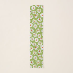 Daisy Field Watercolor Spring Summer  Scarf
