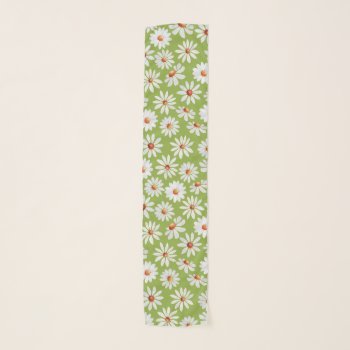 Daisy Field Watercolor Spring Summer  Scarf by komila at Zazzle