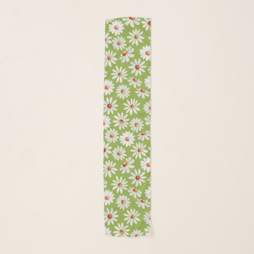 Daisy Field Watercolor Spring Summer  Scarf