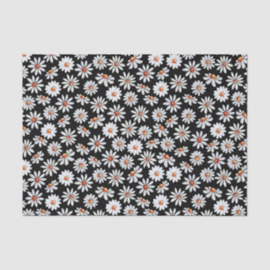 Daisy Filed Watercolor Black and White  Tissue Paper