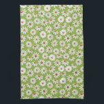 Daisy Filed Watercolor Spring Summer  Kitchen Towel<br><div class="desc">simple and beautiful watercolor painted daisy pattern,  light green background</div>