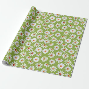 Daisy Filed Watercolor Spring Summer  Wrapping Paper