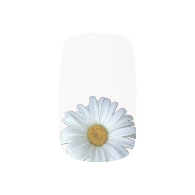 Daisy Fingernails Purple Wildflower Nail Art Decal (Left Thumb)